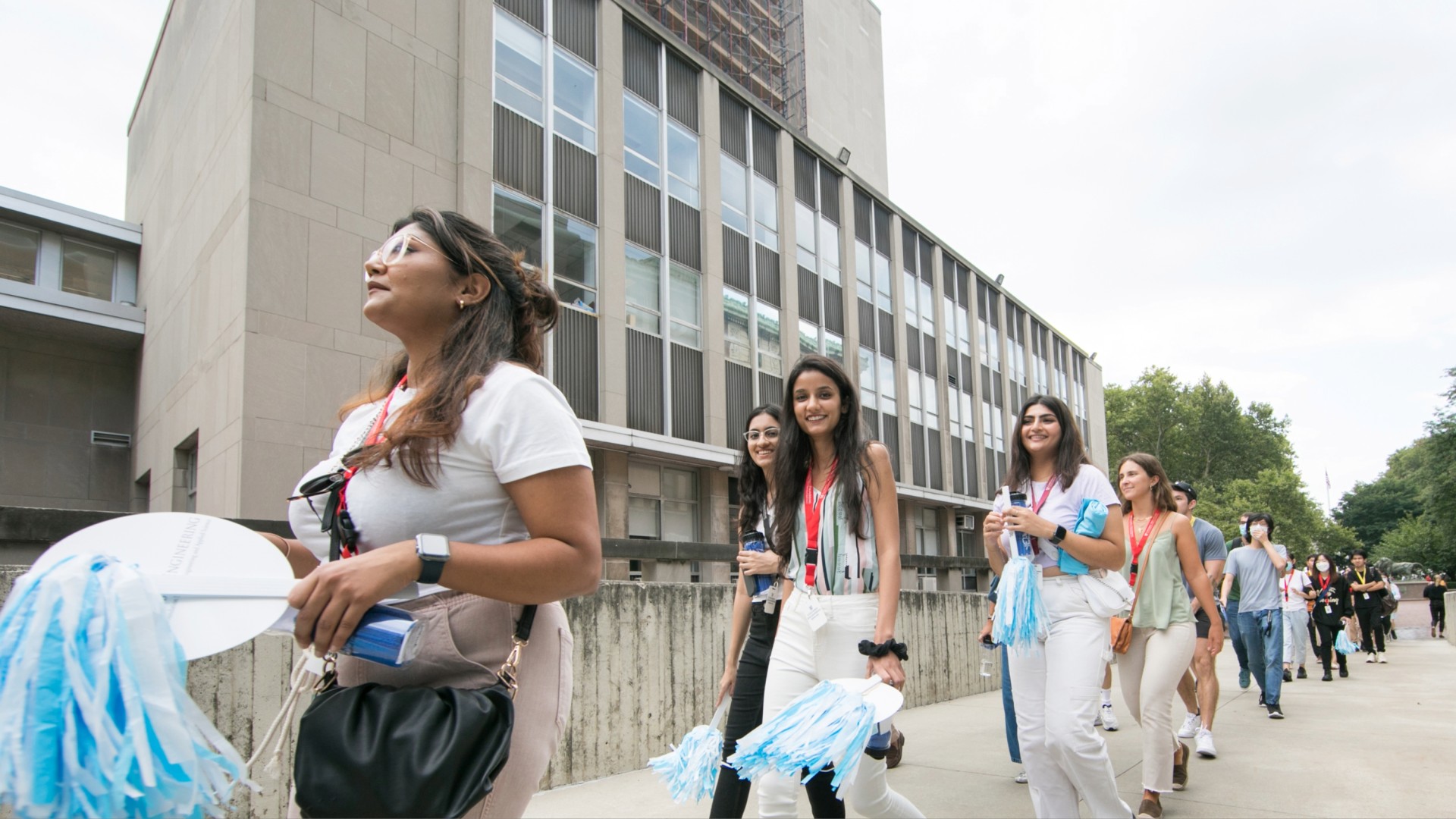 Graduate students at Columbia Engineering join a parade